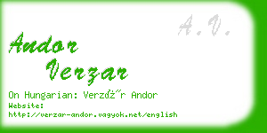 andor verzar business card